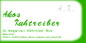 akos kuhtreiber business card