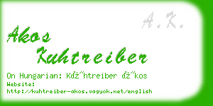 akos kuhtreiber business card